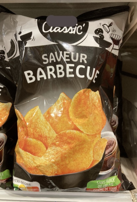 Paquet chips saveur barbecue